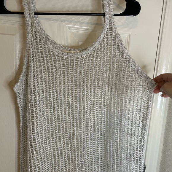 Ocean Drive Silver Knit Mesh Top - Picture 1 of 6